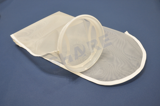 Nylon Monofilaments Mesh Filter Bags With Drawstring, Plastic Flange, Stainless Steel Ring Or Zinc Galvanized Steel Ring