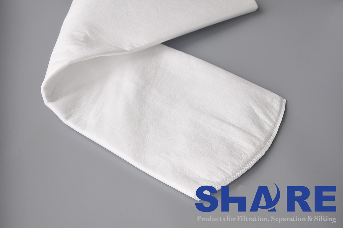 Synthetic Fibers Needle Felt Filter Bag 200um Micron For Depth Filtration